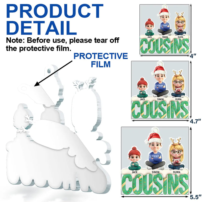 Gift For Grandpa,Gift For Grandma,Gift For Grandparents,Happy,Parents,Christmas - Grandkids Christmas Tree Cake 3D Effect - Personalized Custom Shaped Acrylic Ornament