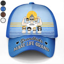 Gift For Grandpa, Happy, Love, Grandpa - Grandkids - Grandkids Make Life Grand - Personalized Classic Cap