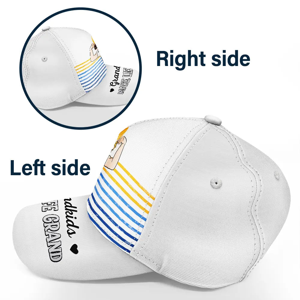 Gift For Grandpa, Happy, Love, Grandpa - Grandkids - Grandkids Make Life Grand - Personalized Classic Cap