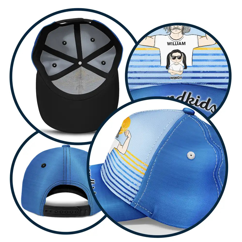 Gift For Grandpa, Happy, Love, Grandpa - Grandkids - Grandkids Make Life Grand - Personalized Classic Cap