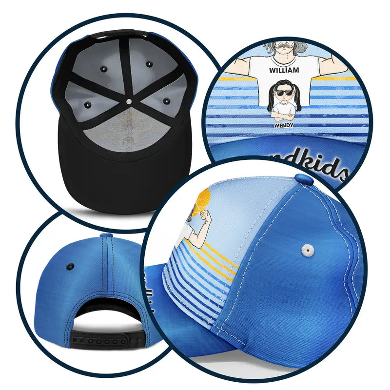 Gift For Grandpa, Happy, Love, Grandpa - Grandkids - Grandkids Make Life Grand - Personalized Classic Cap