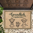 Gift For Grandpa,Gift For Grandma,Gift For Grandparents,Happy - Grandkids Spoiled Here - Personalized Doormat