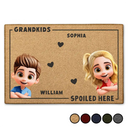 Gift For Grandpa, Gift For Grandma, Gift For Grandparents, Gift For Women, Gift For Men, Top Market, Happy - Grandkids Spoiled Here 3D Effect - Personalized Doormat