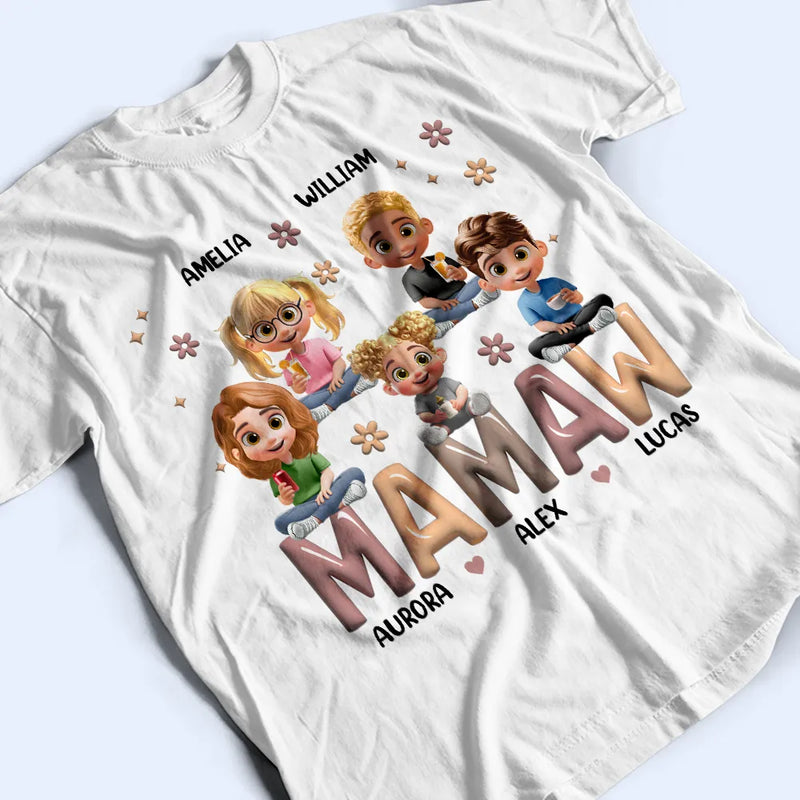 Gift For Mother,Gift For Grandma,Happy,Gift For Wife - Grandma Grandkid Cartoon - Personalized T Shirt