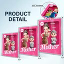 Gift For Grandma,Gift For Mother,Gift For Kids,Gift For Grandkids,Happy - Grandma Grandkids 3D Effect Pink Action Figure - Personalized Custom Shaped Acrylic Plaque