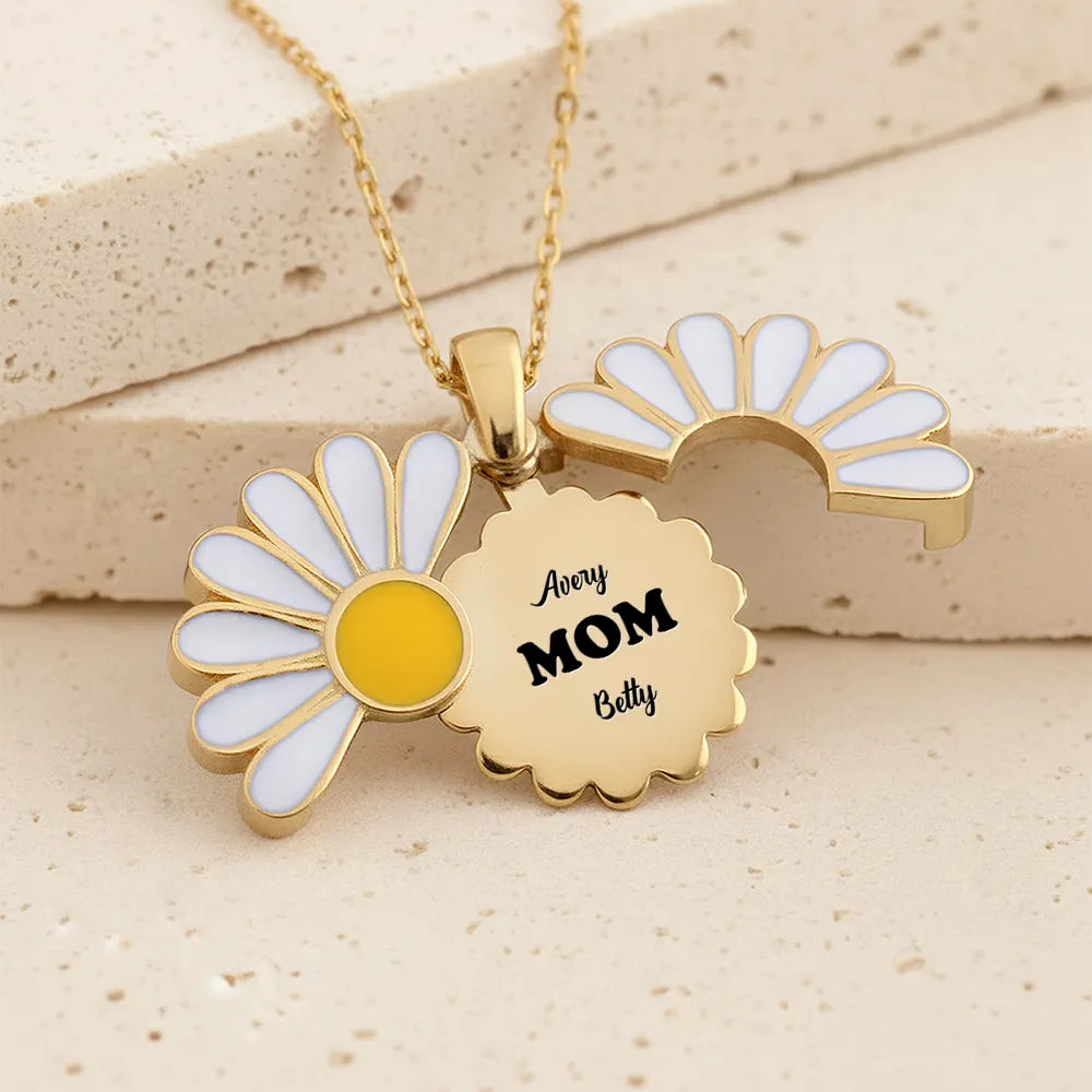 Gift For Grandma,Gift For Mother,Happy - Grandma Grandkids Custom Names And Nicknames - Personalized Engraved Hidden Message Necklace