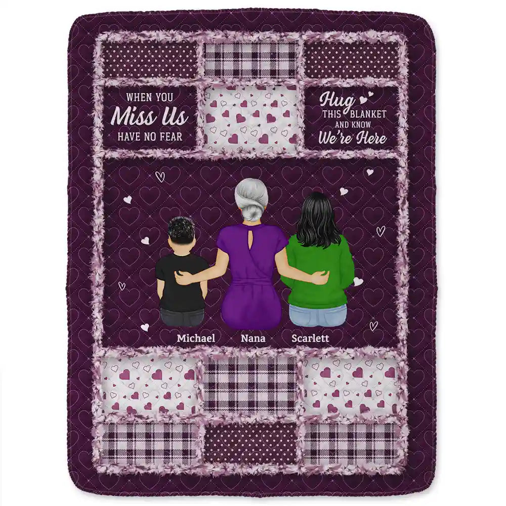 Gift For Women,Gift For Grandma,Grandma - Grandkids,Gift For Grandkids,Gift For Mother,Mom - Daughters (Adult),Mom - Daughters (Young),Mom - Sons,Mom - Children,Gift For Daughter,Gift For Son,Love - Grandma Grandkids Hug This Blanket - Personalized Fleece Blanket, Sherpa Blanket