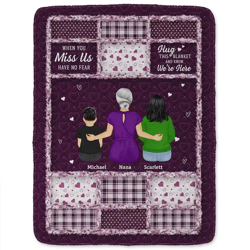 Gift For Women,Gift For Grandma,Grandma - Grandkids,Gift For Grandkids,Gift For Mother,Mom - Daughters (Adult),Mom - Daughters (Young),Mom - Sons,Mom - Children,Gift For Daughter,Gift For Son,Love - Grandma Grandkids Hug This Blanket - Personalized Fleece Blanket, Sherpa Blanket