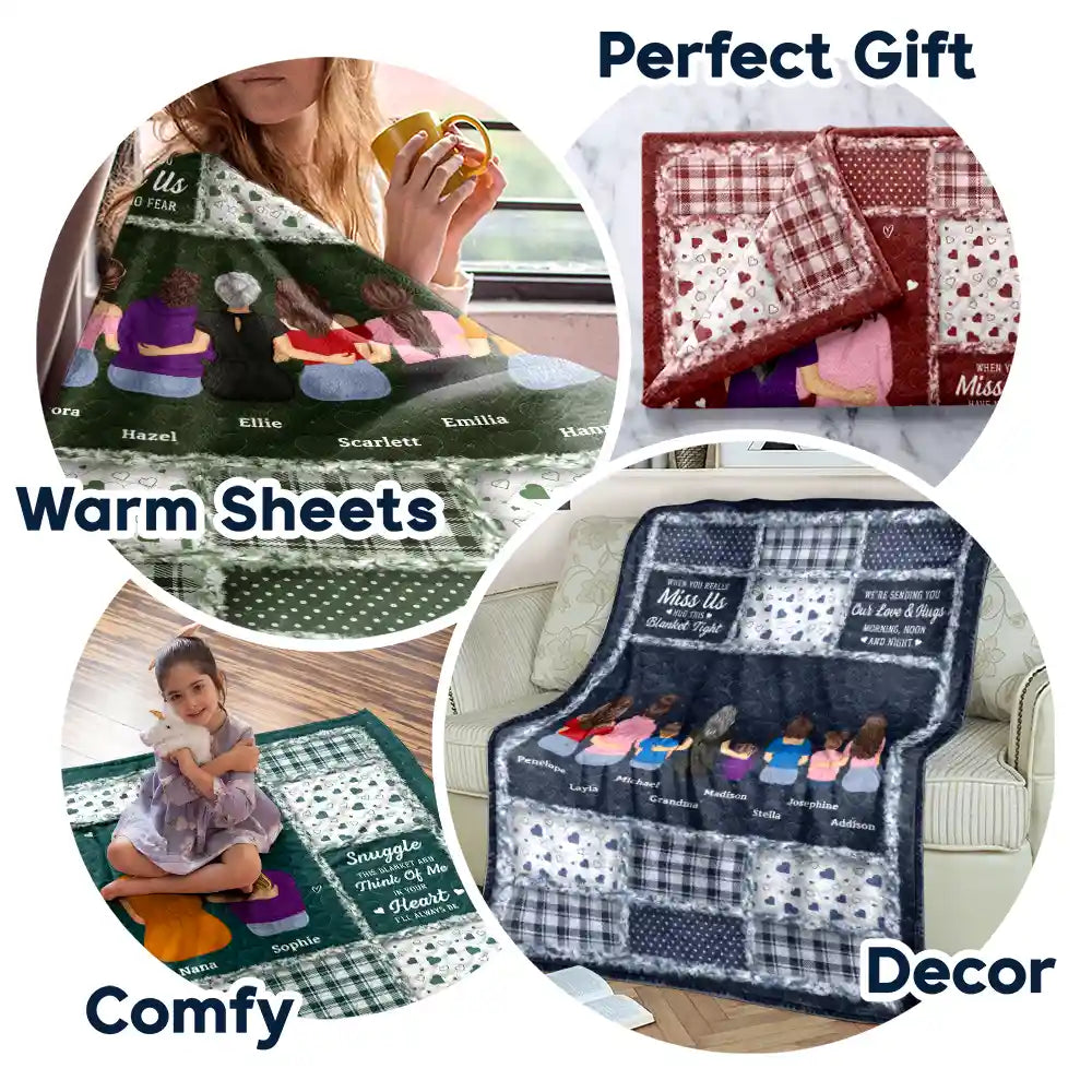 Gift For Women,Gift For Grandma,Grandma - Grandkids,Gift For Grandkids,Gift For Mother,Mom - Daughters (Adult),Mom - Daughters (Young),Mom - Sons,Mom - Children,Gift For Daughter,Gift For Son,Love - Grandma Grandkids Hug This Blanket - Personalized Fleece Blanket, Sherpa Blanket