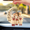 Gift For Grandma, Grandma - Grandkids, Love - Grandma Grandkids Sitting On The Moon - Personalized Acrylic Car Hanger