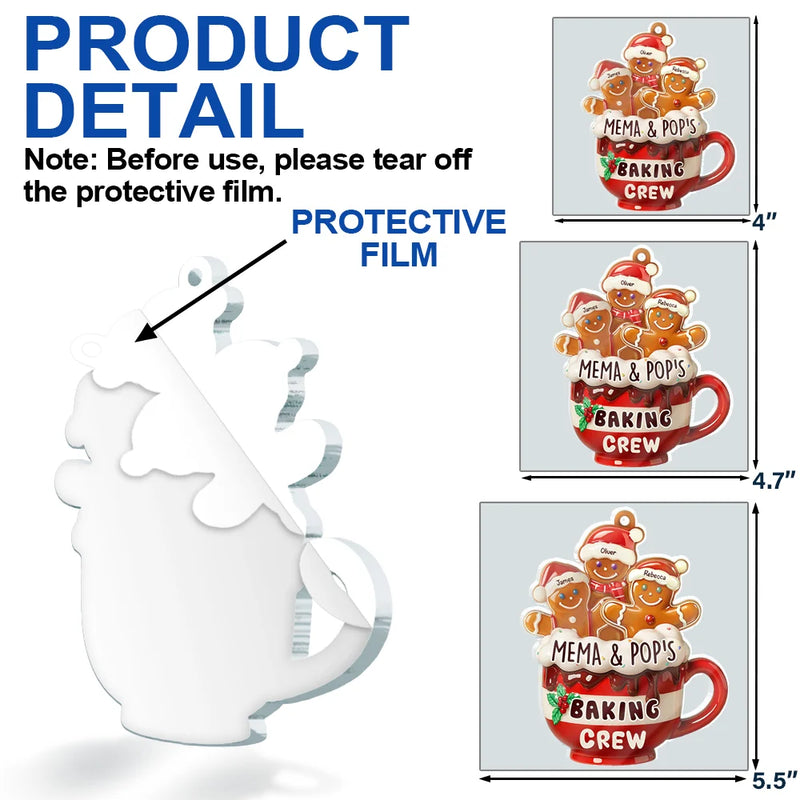 Happy,Gift For Grandma,Grandma's Hobby,Gift For Mother,Christmas - Grandma Grandpa Mom Dad Perfect Batch Gingerbread - Personalized Custom Shaped Acrylic Ornament