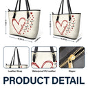 Gift For Mother, Gift For Grandma, Happy - Grandma Little Hearts - Personalized Leather Tote Bag
