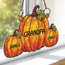 Adorable,Grandpa - Grandkids,Gift For Grandkids,Gift For Grandpa,Icon - Grandma Little Pumpkins - Personalized Window Hanging Suncatcher Ornament