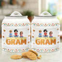 Gift For Grandma,Grandma - Grandkids,Gift For Mother,Single Mom,Mom - Children,Mom - Sons,Mom - Daughters (Young),Mom - Daughters (Adult),Christmas,Happy - Grandma Mom 3D Effect - Personalized Cookie Jar
