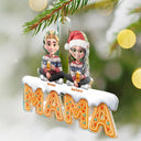 Gift For Grandma,Grandma - Grandkids,Gift For Mother,Single Mom,Mom - Children,Mom - Sons,Mom - Daughters (Young),Mom - Daughters (Adult),Christmas,Happy - Grandma Mom 3D Effect - Personalized Custom Shaped Acrylic Ornament