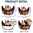 Gift For Yourself, Gift For Women, Gift For Mother, Mom - Daughters (Adult), Mom - Daughters (Young), Mom - Sons, Mom - Children, Gift For Grandma, Grandma - Grandkids, Love, Afro Mom - Grandma Mom And Children Sitting On Floral Moon - Personalized Window Hanging Suncatcher Ornament