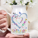 Gift For Wife,Gift For Women,Gift For Mother,Gift For Grandma,Love,Happy - Grandma Mom Crystal Sweathearts - Personalized Ceramic Flower Vase