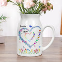 Gift For Wife,Gift For Women,Gift For Mother,Gift For Grandma,Love,Happy - Grandma Mom Crystal Sweathearts - Personalized Ceramic Flower Vase