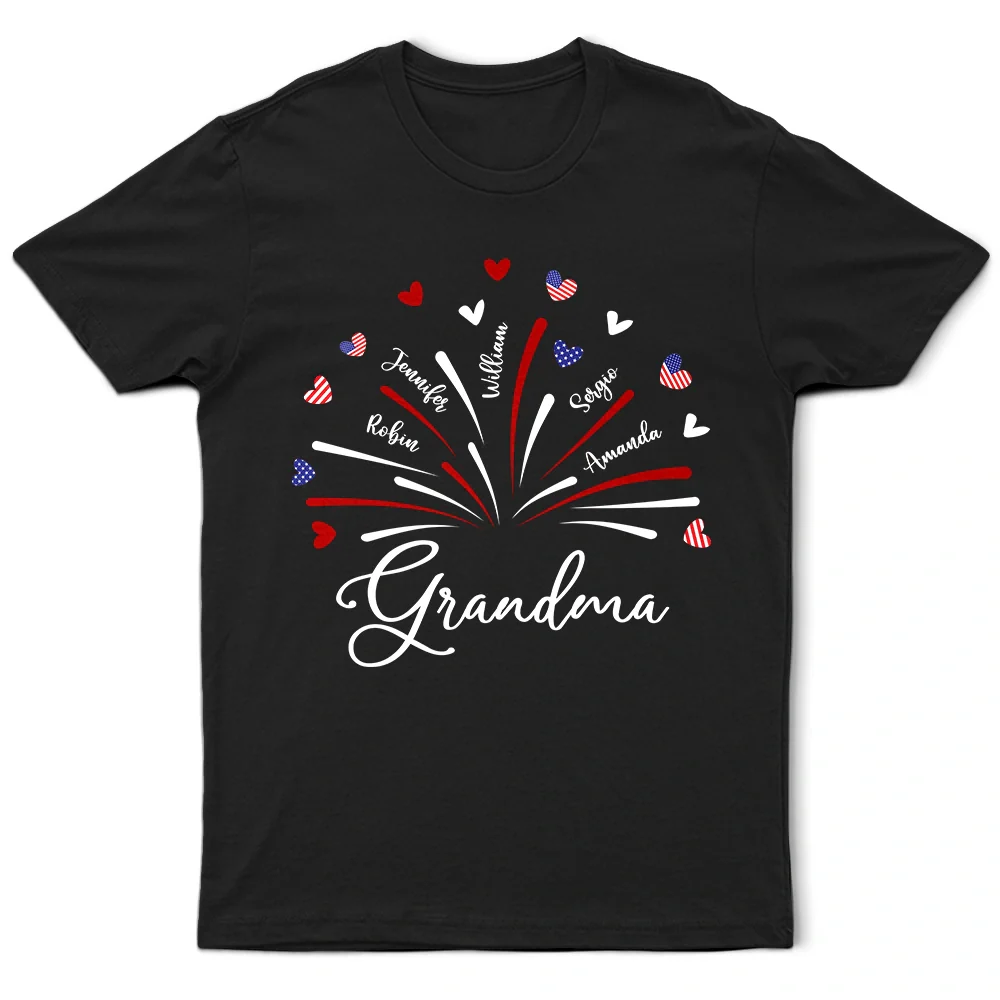 Gift For Grandma, Gift For Mother, Happy - Grandma Mom Independence Day - Personalized T Shirt