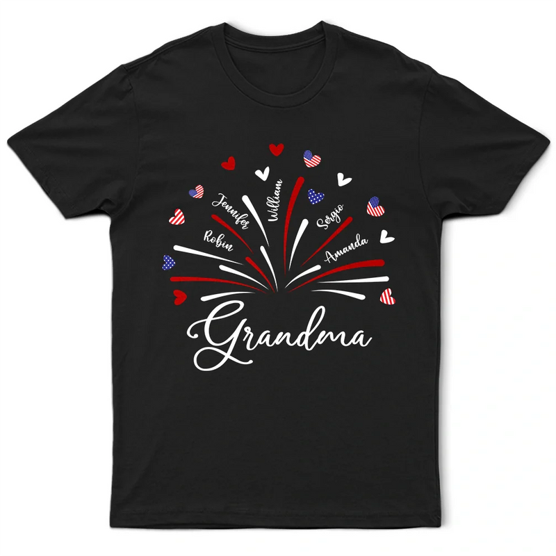 Gift For Grandma, Gift For Mother, Happy - Grandma Mom Independence Day - Personalized T Shirt