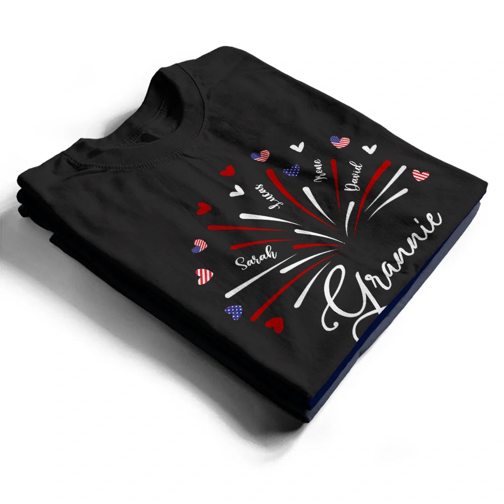 Gift For Grandma, Gift For Mother, Happy - Grandma Mom Independence Day - Personalized T Shirt