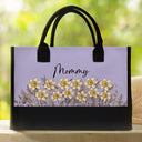 Gift For Grandma,Love,Gift For Mother,Gift For Wife - Grandma Mom Nanny Birth Flower - Personalized Canvas Tote Bag
