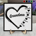 Gift For Mother,Gift For Grandma,Happy - Grandma Mom Sweethearts - Personalized 2-Layered Wooden Plaque With Stand