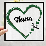 Gift For Mother,Gift For Grandma,Happy - Grandma Mom Sweethearts - Personalized 2-Layered Wooden Plaque With Stand
