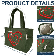 Happy, Gift For Wife, Gift For Yourself, Gift For Women, Gift For Mother, Gift For Grandma - Grandma Mom Sweethearts - Personalized Corduroy Tote Bag