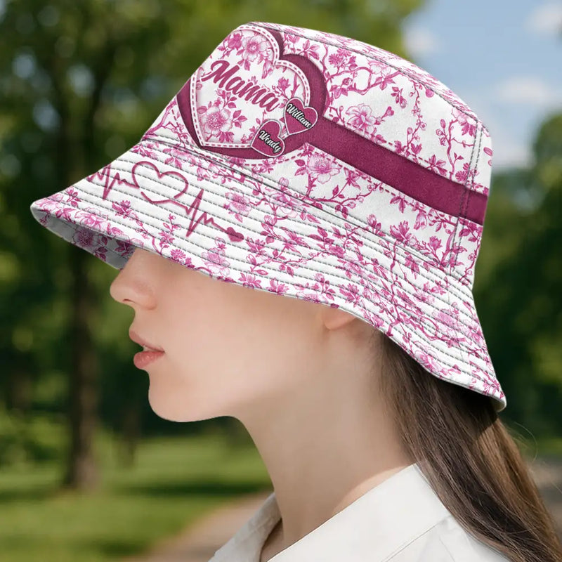 Gift For Mother,Gift For Grandma,Happy - Grandma Mom Toile De Jouy - Personalized Bucket Hat