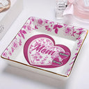 Gift For Mother,Gift For Grandma,Happy - Grandma Mom Toile De Jouy - Personalized Ring Dish