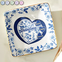 Gift For Mother,Gift For Grandma,Happy - Grandma Mom Toile De Jouy - Personalized Ring Dish