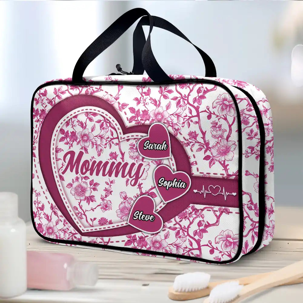 Gift For Mother, Gift For Grandma, Happy - Grandma Mom Toile De Jouy - Personalized Toiletry Bag