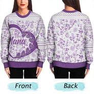 Gift For Grandma,Christmas - Grandma Mom Toile De Jouy - Personalized Unisex Ugly Sweater