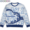 Gift For Grandma,Christmas - Grandma Mom Toile De Jouy - Personalized Unisex Ugly Sweater