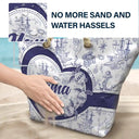 Gift For Grandma, Grandma - Grandkids, Beach - Grandma Mom Turtle Heart Toile - Personalized Beach Bag