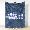 Gift For Grandma,Gift For Mother,Love - Grandma Nana Toile Back View Family - Personalized Fleece Blanket, Sherpa Blanket
