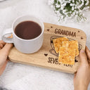 Gift For Grandma,Gift For Grandparents,Gift For Grandpa,Gift For Mother - Grandma Seven-Tea - Personalized Serving Board With Cup Holder
