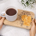 Gift For Grandma, Gift For Grandparents, Gift For Grandpa, Gift For Mother, Love - Grandma You Are Tea-Riffic - Personalized Serving Board With Cup Holder