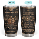 Gift For Grandkids,Inspirational,Gift For Granddaughter,Vector - Grandma & Granddaughter Grandson Just Do Your Best - Personalized Tumbler