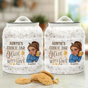 Happy,Gift For Grandma,Grandma's Hobby,Baking - Grandma's Cookie Jar Made With Love - Personalized Cookie Jar