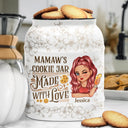 Happy,Gift For Grandma,Grandma's Hobby,Baking - Grandma's Cookie Jar Made With Love - Personalized Cookie Jar