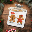Happy,Gift For Grandma,Grandma's Hobby,Gift For Mother,Christmas - Grandma's Favorite Cookies 3D Effect - Personalized 2-Layered Wooden Ornament