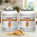 Happy,Gift For Grandma,Grandma's Hobby,Gift For Mother - Grandma's Favorite Cookies 3D Effect - Personalized Cookie Jar