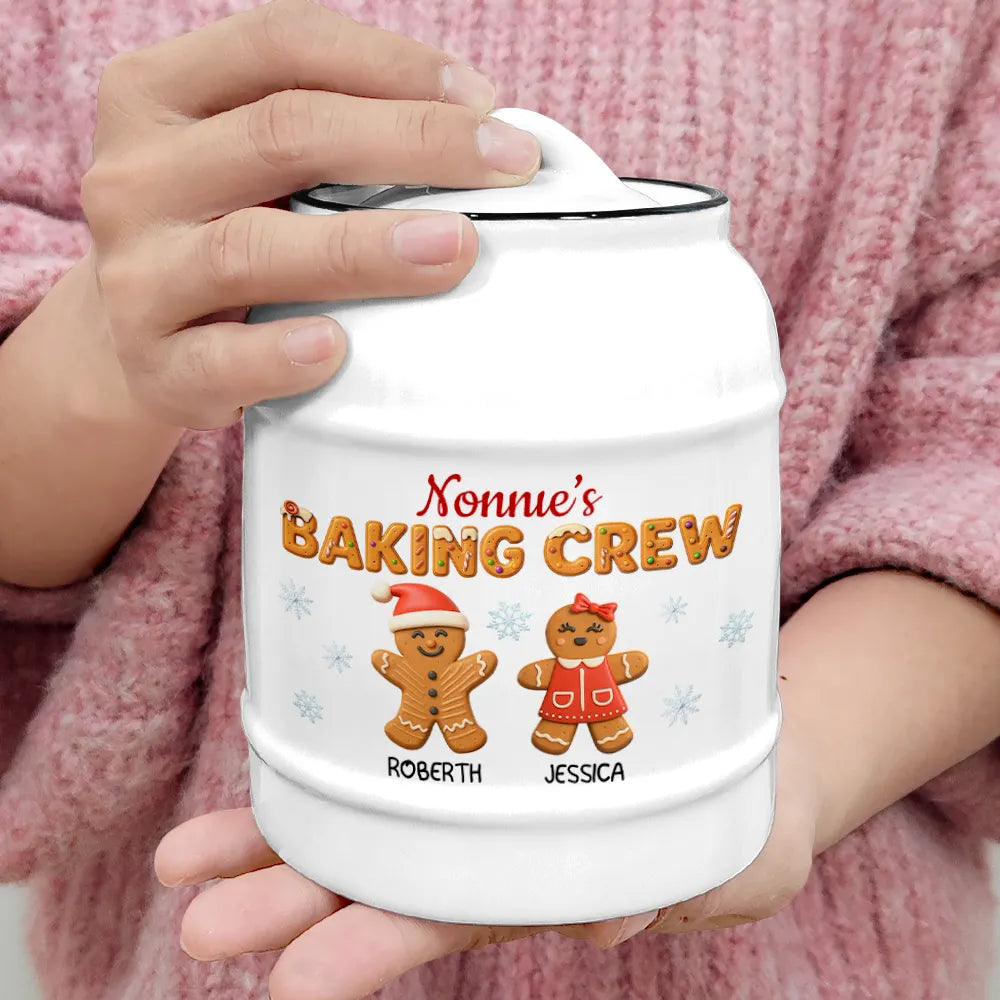 Happy,Gift For Grandma,Grandma's Hobby,Gift For Mother - Grandma's Favorite Cookies 3D Effect - Personalized Cookie Jar