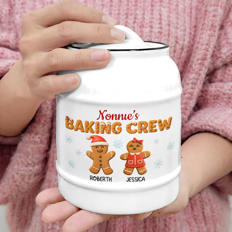 Happy,Gift For Grandma,Grandma's Hobby,Gift For Mother - Grandma's Favorite Cookies 3D Effect - Personalized Cookie Jar