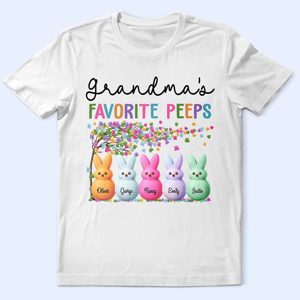 Grandma's Favorite Peeps Bunny - Personalized T Shirt