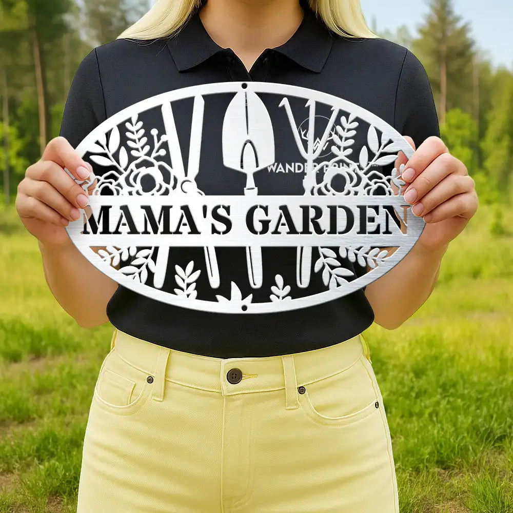 Happy,Gift For Grandma,Gift For Mother,Cooking,Gift For Women,Gift For Yourself,Gardening - Grandma's Garden - Personalized Cutout Metal Sign