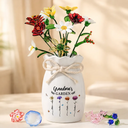 Gift For Grandma,Grandma,Grandkids,Grandma's Hobby,Happy - Grandma's Garden - Personalized Glass Birth Month Flower