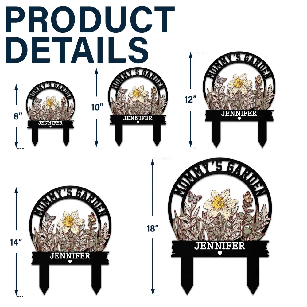 Gift For Women,Gift For Yourself,Gift For Grandma,Happy - Grandma's Garden - Personalized Metal Garden Stake